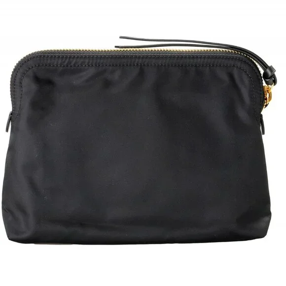 Burberry Black Pouch Clutch Cosmetic Bag Nylon Leather - Picture 3 of 5